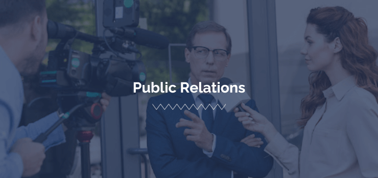 The public relations manager of a firm speaks to the press