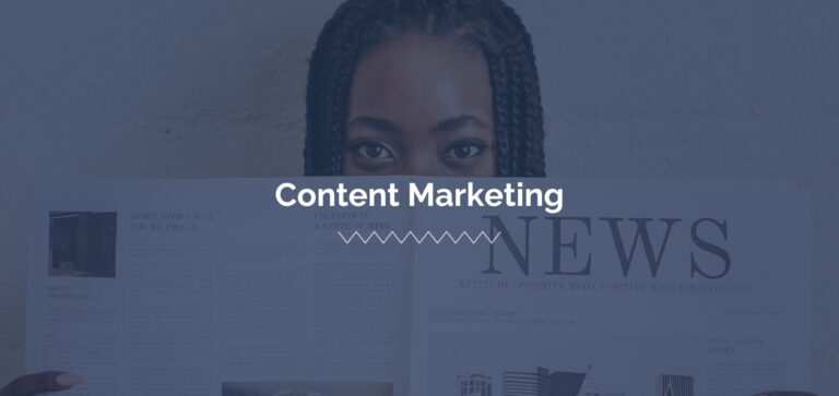 A woman reading a newspaper and experiencing a brand journalism approach in content marketing
