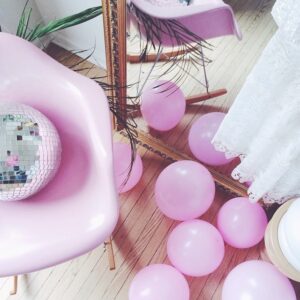 balloons, pink, disco ball