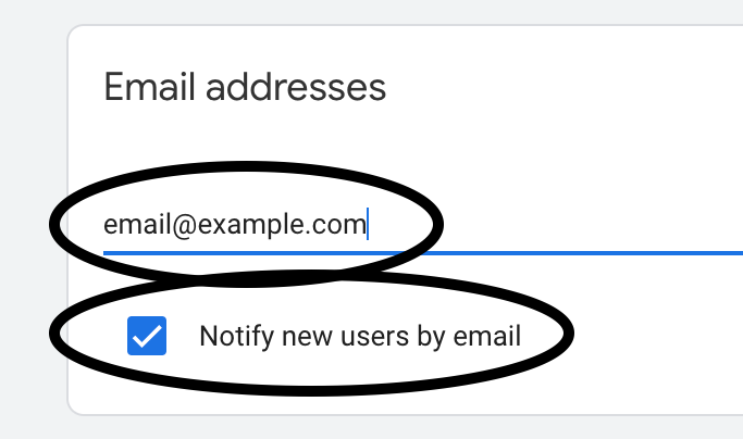 Enter in the Contact Email For Google Analytics