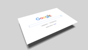 A floating Google search page ready to help business owners reach a higher level of tracking after they use this GA4 getting started guide to get set up for GA4