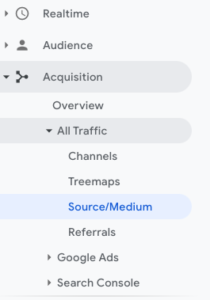 Where to find Source/Medium in Google Analytics