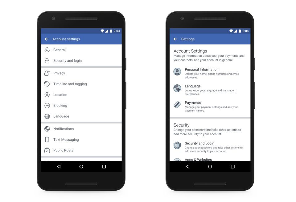 New Facebook Privacy Setting compared to old privacy settings