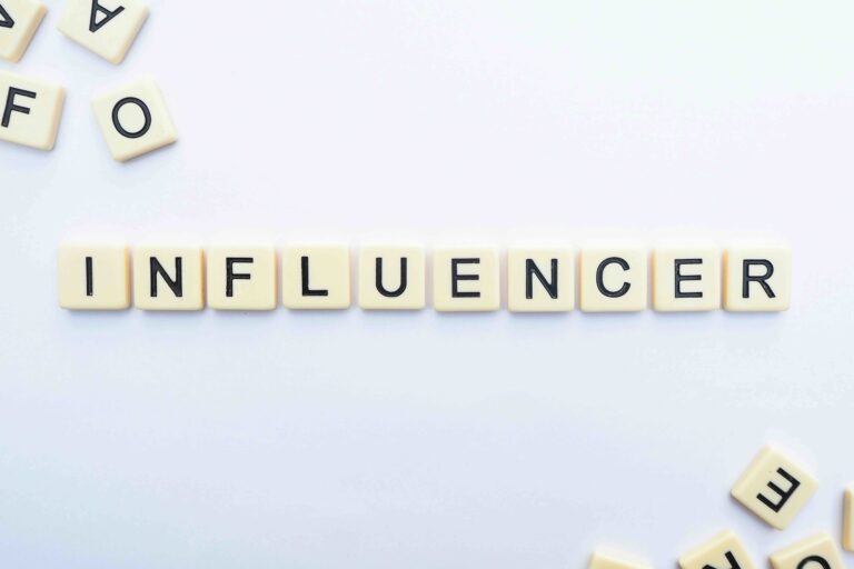influencer in scrabble letters