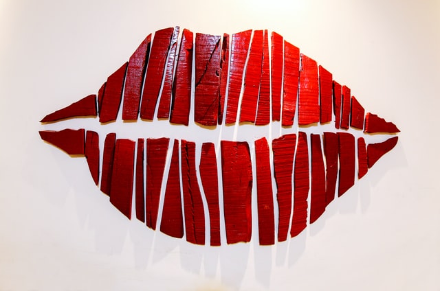 abstract art of a red pair of lips