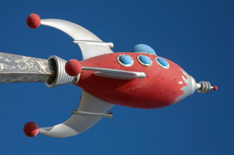 red rocketship