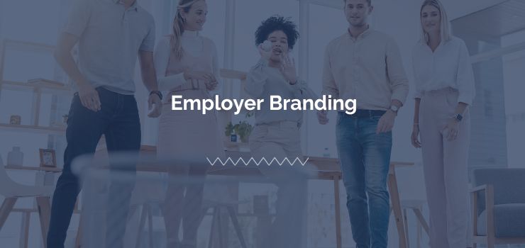 A group of employees satisfied and loyal because employer branding helps with employee retention