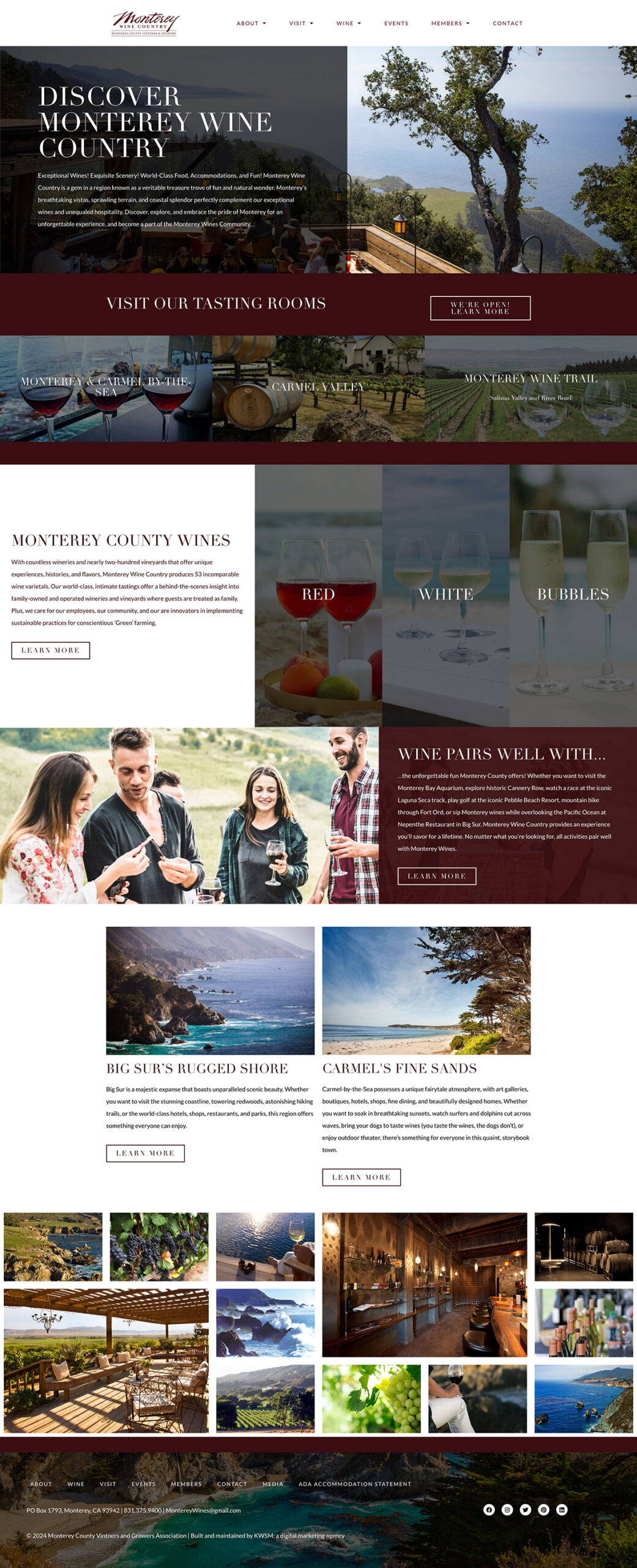 Web Design Services for Monterey County Vintners and Growers Association