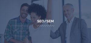 A happy marketing team that just realized great results after learning how to navigate the future of SEO in the age of AI.